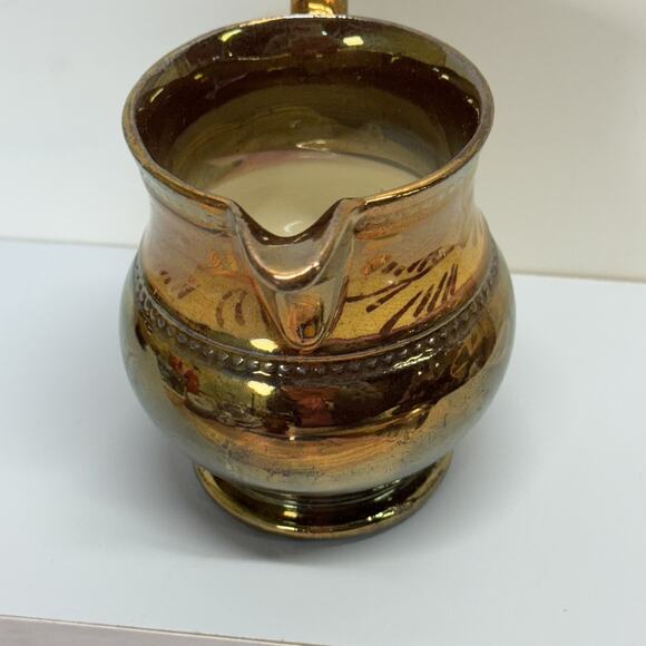 Set of 3 Allertons Longton England Copper Luster Painted Matching Pitchers - Picture 7 of 13